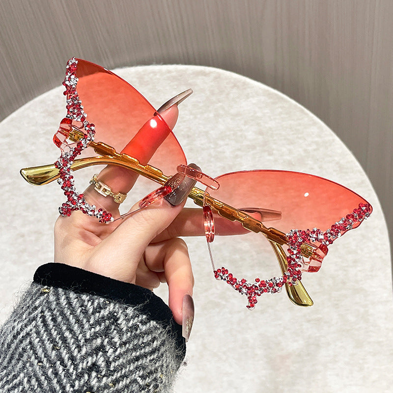 📢📢LAST DAY SALE 50% OFF🕶️Rhinestone Butterfly Sunglasses 🦋