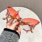📢📢LAST DAY SALE 50% OFF🕶️Rhinestone Butterfly Sunglasses 🦋