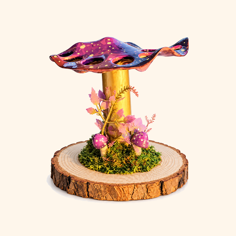 🍄 Mushroom Makeup Brush Holder | Whimsical Fairycore Vanity Vibe