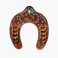🤠Handcrafted Leather Horseshoe Wild Rag Holder | Western Scarf & Bandana Organizer