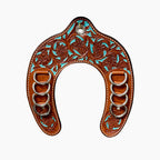 🤠Handcrafted Leather Horseshoe Wild Rag Holder | Western Scarf & Bandana Organizer