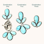 🌵 Bold Western Boho Turquoise Floral Drop Earrings | Unique Vintage Statement Jewellery