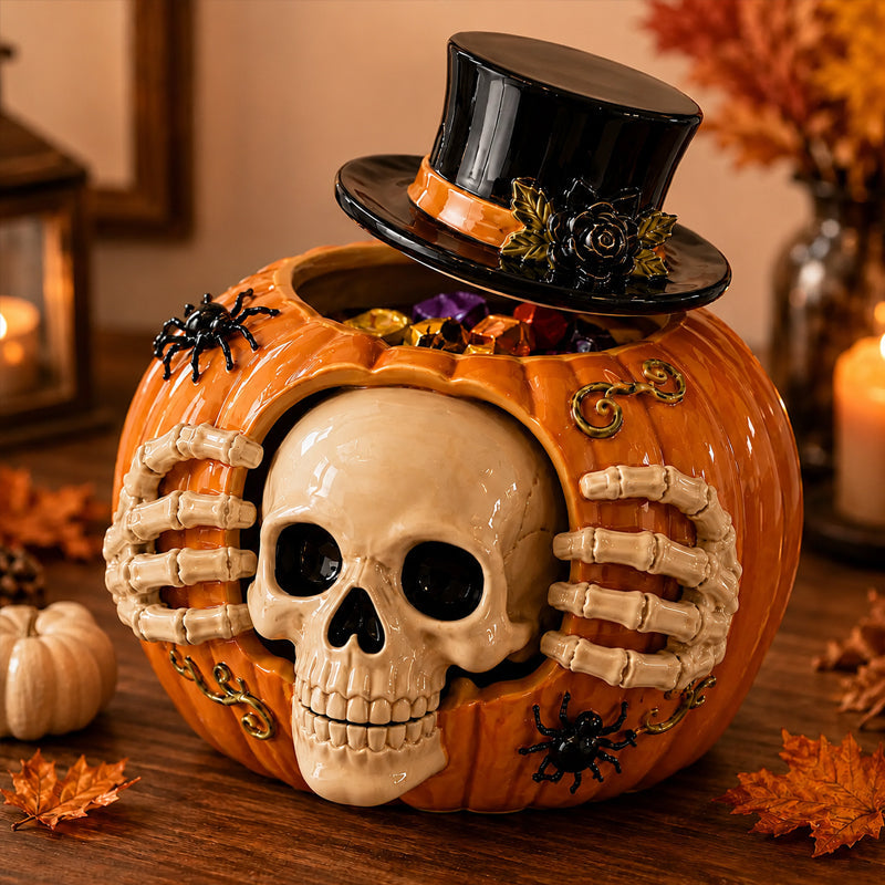 🎃🍬👻Trick-or-Treat | Skull Pumpkin Candy Jar