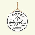 🏡✨Happy Place Round Sign – Farmhouse Garden Decor