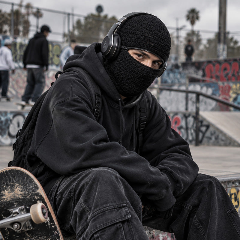 🖤 Ninja Knit Balaclava | Dark Streetwear Alternative Headwear
