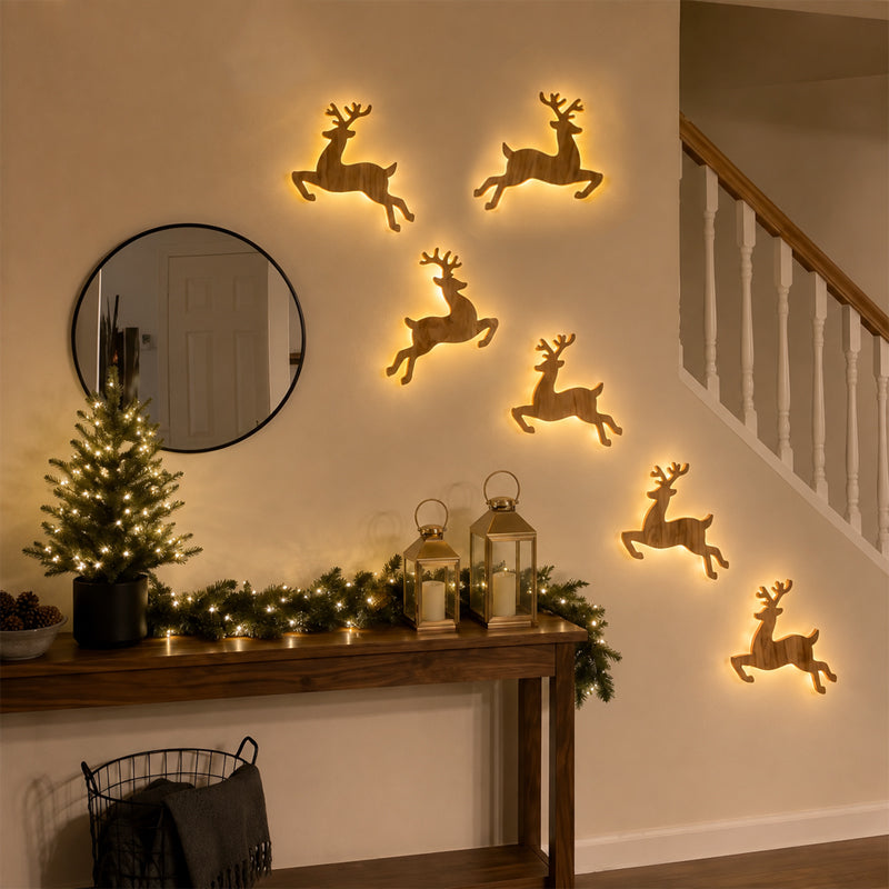 ✨ Reindeer Light Stickers – Soft‑Glow Festive Wall Accent For Christmas Home Decor