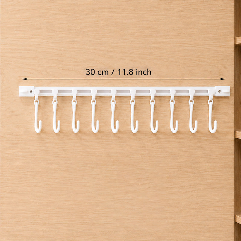 🧺 LIMITED-TIME OFFER: Buy one get one free!! ✨ No-drill sliding rail organiser hook – Adjustable, Sturdy 🛠️