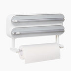 ✨ Dual Cling Film & Paper Towel Dispenser — Tidy Up Your Kitchen Counter!
