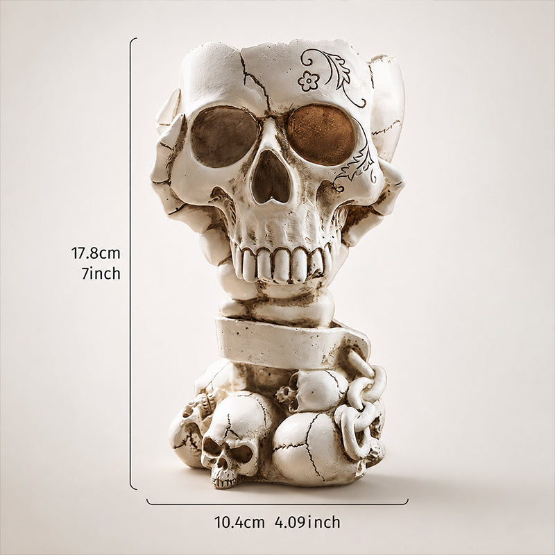 💀Skull Resin Planter - Halloween Goth Desktop Decor