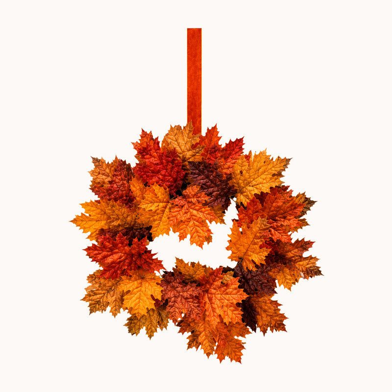 🍂Autumn Maple Leaf Kitchen Cabinet Wreaths with Ribbon
