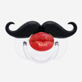 👶😜 Red Lips and Mustache Baby Pacifier – Fun Photo Prop for Cute Baby Snaps!