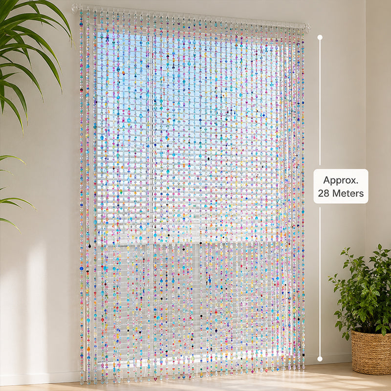 Sparkling Rainbow Beaded Window Curtain ✨🌈