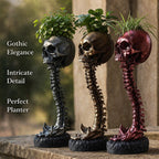 💀🖤Gothic Skull Planter And Skeleton Vase Spooky Home Decor