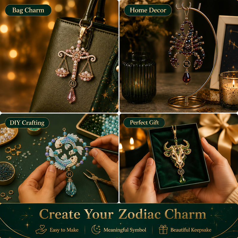 Make Your Own Zodiac Beaded Charm ✨ DIY Blessing Ornament Kit