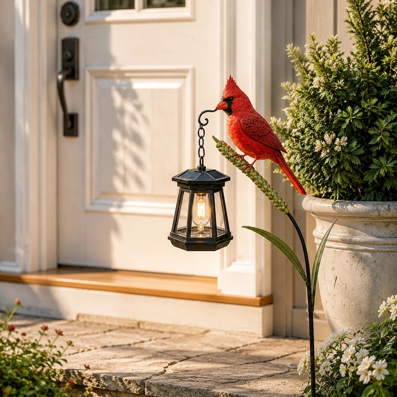 🐦Solar Cardinal Garden Lantern