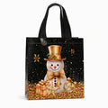 🎄 LIMITED‑TIME 50% OFF! ✨ Black Christmas Non Woven Gift Tote Bag – Gold Foil, Reusable, Sturdy Handles 🎁