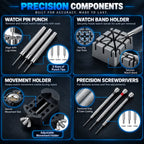 🔧 151‑Piece Professional Watch Repair Kit – Complete Home Tool Set For Battery Swap & Strap Resizing