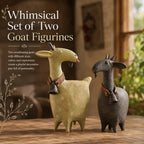🔔 Farmhouse Goat Figurine Set, Charming Home Accent & Unique Housewarming Gift