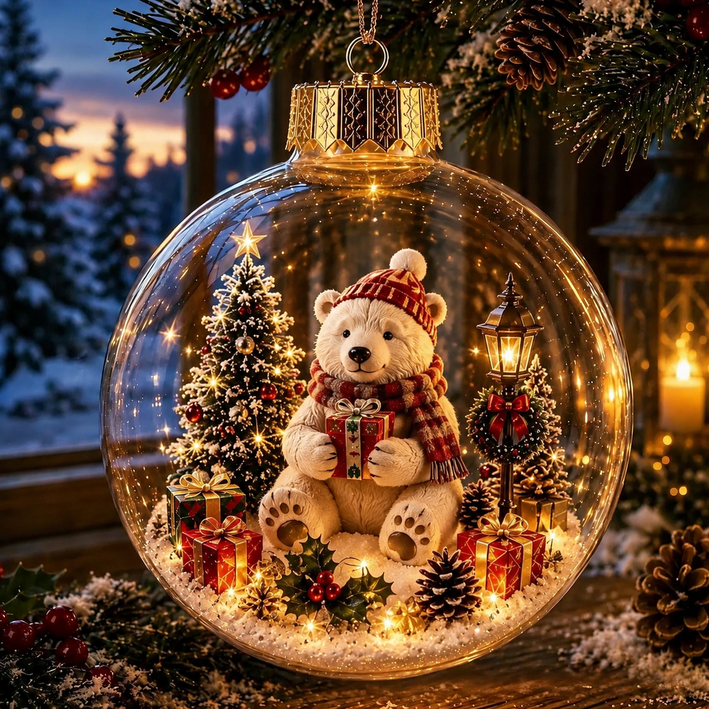 🎄 Winter Animal Spherical Holiday Accent