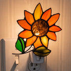 🦋🌼 Stained‑Glass Decor Plug‑In Night Lamp