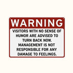 😂 Funny Warning‑Style Metal Door Sign, Humorous Wall Decor for Game Room Office Entryway