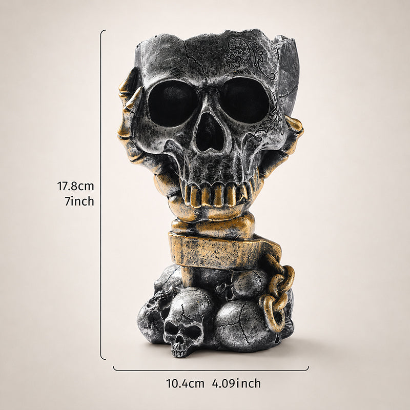 💀Skull Resin Planter - Halloween Goth Desktop Decor