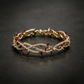 ✨ Enamel Thorn‑Crown Paved Crystal Gold‑Tone Bracelet