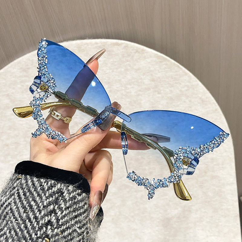 📢📢LAST DAY SALE 50% OFF🕶️Rhinestone Butterfly Sunglasses 🦋