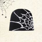 🕸️ Y2K Spiderweb Winter Beanie | Alt Streetwear Vibe