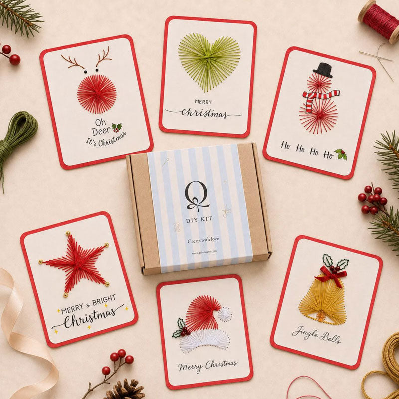 🧵 Cozy Family Christmas Craft Kit, Create Keepsake‑Worthy Handmade Christmas Cards for Gifting