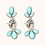 🌵 Bold Western Boho Turquoise Floral Drop Earrings | Unique Vintage Statement Jewellery