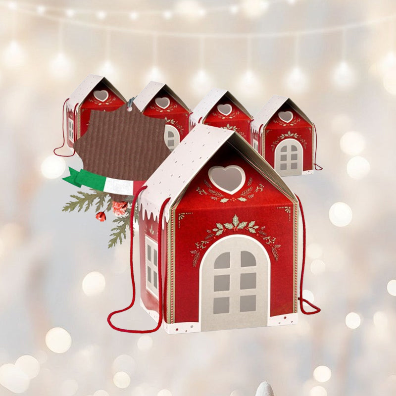 🏠 Christmas Cottage Gift Box – Reusable House‑Shaped Festive Present Packaging