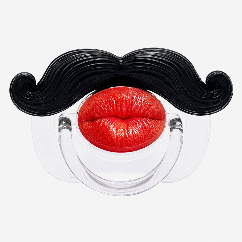 👶😜 Red Lips and Mustache Baby Pacifier – Fun Photo Prop for Cute Baby Snaps!
