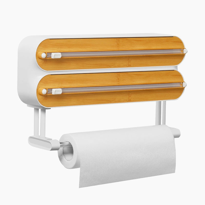 ✨ Dual Cling Film & Paper Towel Dispenser — Tidy Up Your Kitchen Counter!
