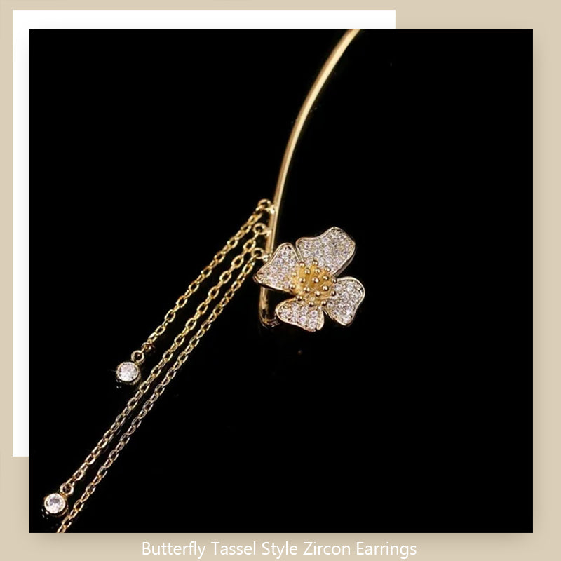 ✨🦋Butterfly Tassel Style Zircon Earrings