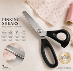 ✂️9.1" Professional Stainless Steel Pinking Shears-✨Sharp Zigzag Edge Fray-Free Scissors for Sewing & DIY Crafts