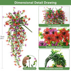 ⏳LAST DAY SPECIAL PRICE: ￡6.99!!🌷Outdoor cascading daisy and eucalyptus flowers – UV resistant