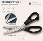 ✂️9.1" Professional Stainless Steel Pinking Shears-✨Sharp Zigzag Edge Fray-Free Scissors for Sewing & DIY Crafts