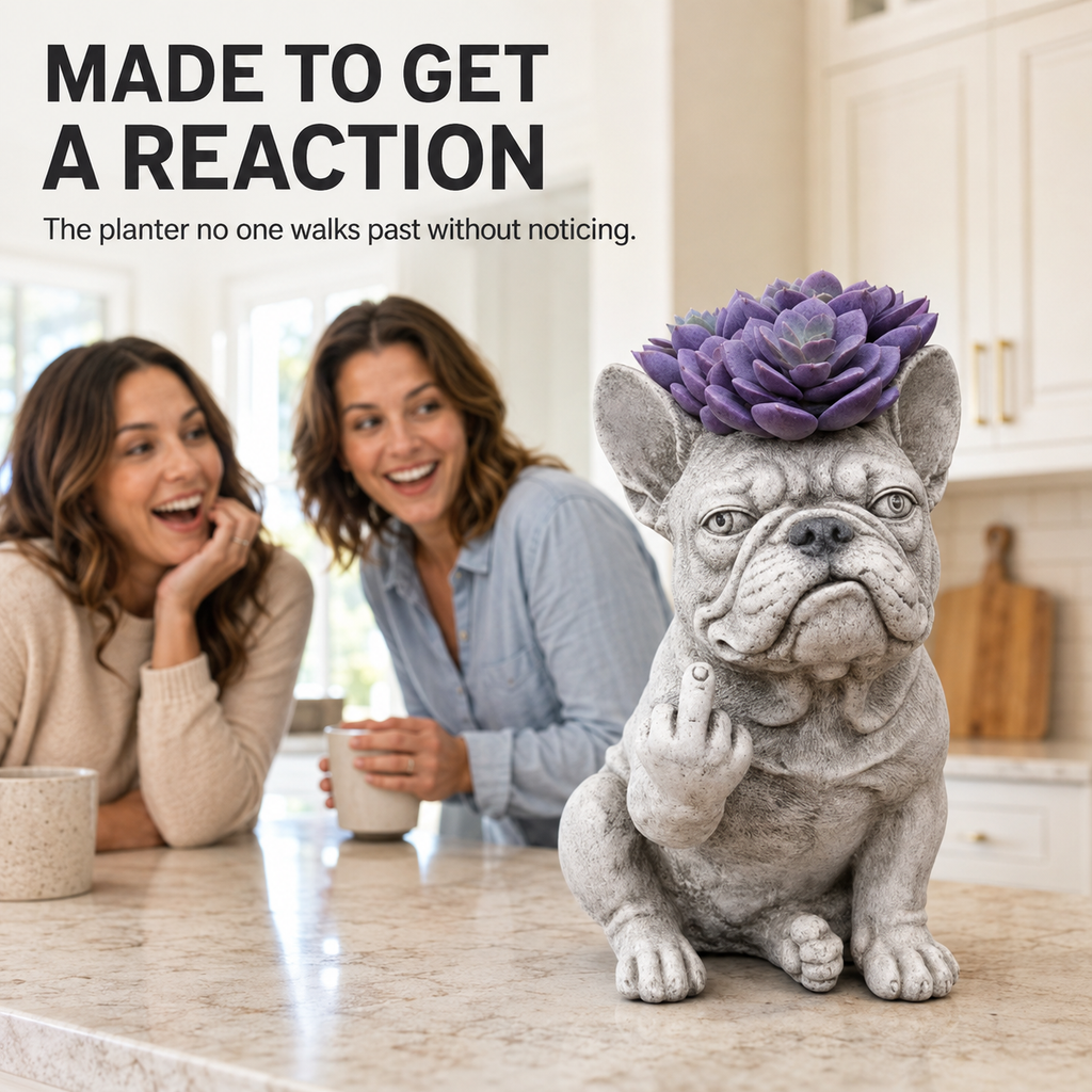 Funny Bulldog Planter with Attitude – 3 Sassy Styles