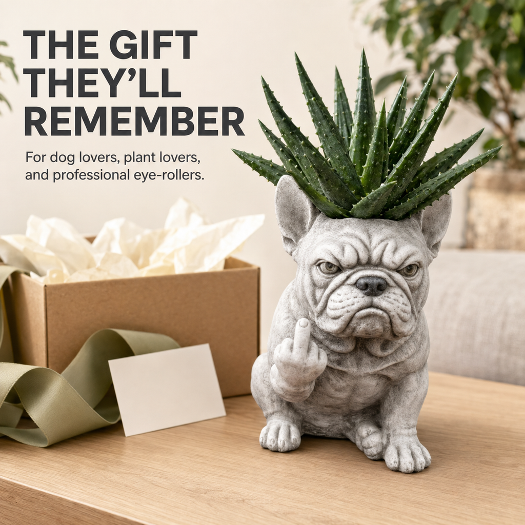 Funny Bulldog Planter with Attitude – 3 Sassy Styles