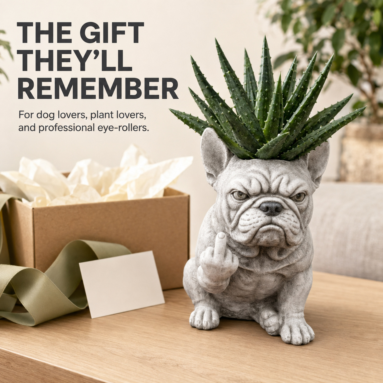 Funny Bulldog Planter with Attitude – 3 Sassy Styles