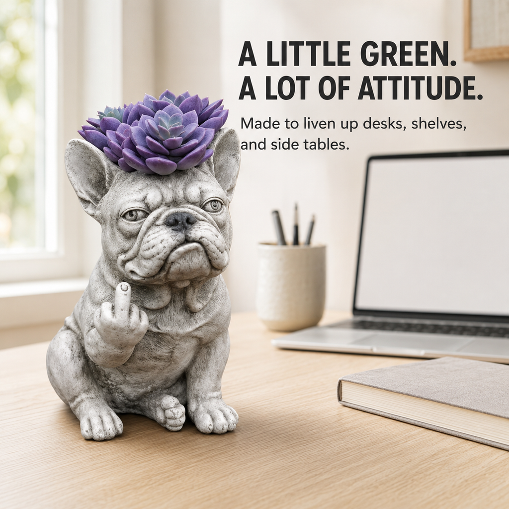 Funny Bulldog Planter with Attitude – 3 Sassy Styles
