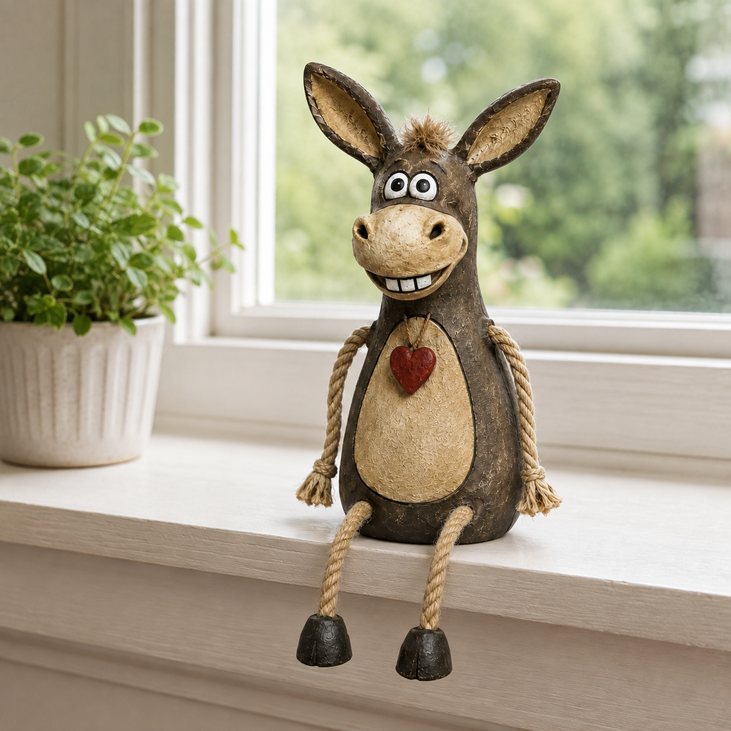 ❤️ Farm Style Donkey Shelf Figurine, Unique Gift For Donkey & Farmhouse Decor Lovers