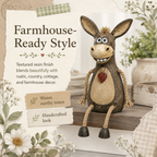 ❤️ Farm Style Donkey Shelf Figurine, Unique Gift For Donkey & Farmhouse Decor Lovers