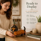 🐶 Spooky‑Cute Dachshund Pumpkin Figurine for Fall Halloween Decor