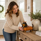 🐶 Spooky‑Cute Dachshund Pumpkin Figurine for Fall Halloween Decor