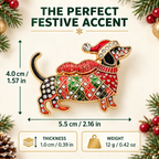 🎄🐾 Christmas Dachshund Brooch for Doxie Lovers