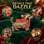 🎄🐾 Christmas Dachshund Brooch for Doxie Lovers