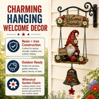 🔥Limited time 50% OFF – 🧙Rustic Garden Gnome Bell Outdoor Decor 🐞🌼