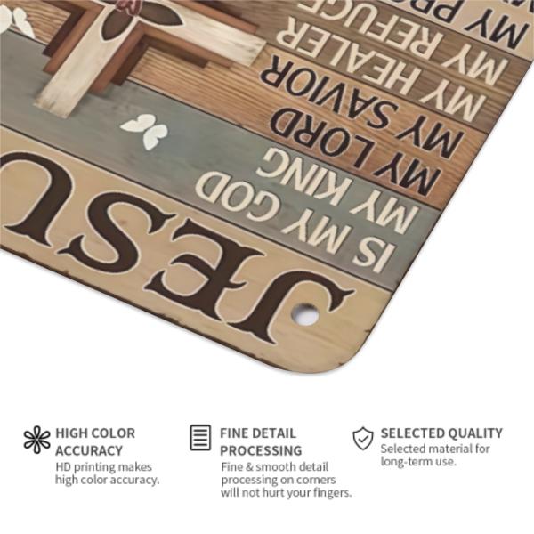Jesus Is My God King Everything – Vintage Tin Sign Religious Metal Wall Art